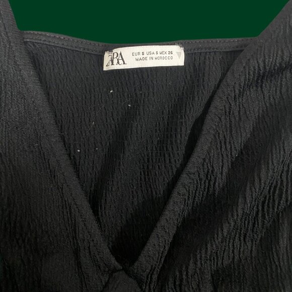 ✨ Zara Black Textured Wrap Crop Top (Size S) - Picture 5 of 6